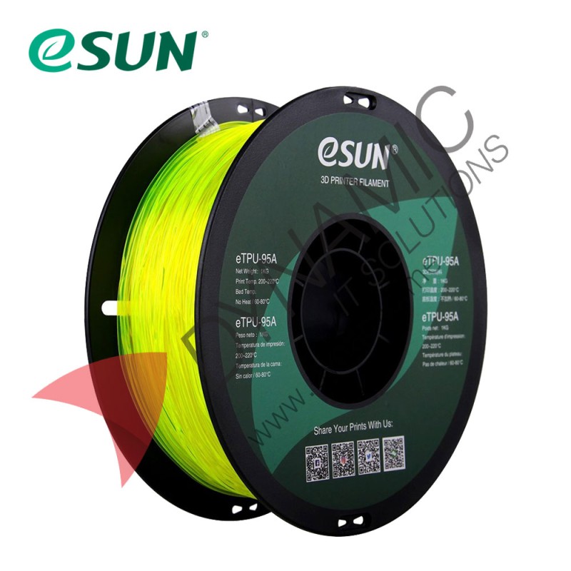 eSUN eTPU-95A Transparent Yellow 1.75mm 1Kg eSUN eTPU-95A Transparent Yellow 1.75mm 1Kg