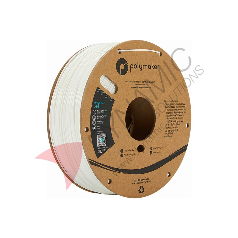 Polymaker ABS White 3D Filament 1.75mm 1Kg Polymaker ABS White 3D Filament 1.75mm 1Kg