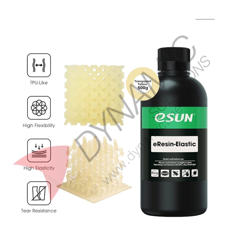 eSun eResin Elastic Transparent Yellow 0.5 Kg eSun eResin Elastic Transparent Yellow 0.5 Kg