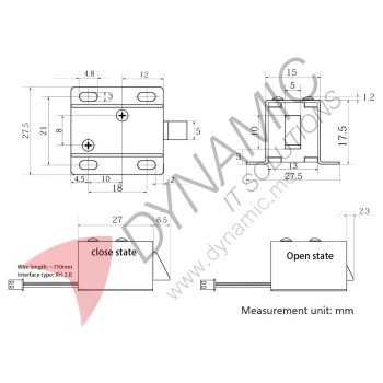 Magnetic Small Solenoid Lock 12V (3.3x2.7cm)