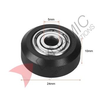 Black Plastic Pulley Ball Bearing V-Wheels