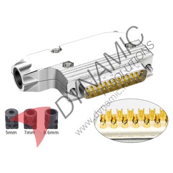 DB25 90 Degree Connector Solid Pin