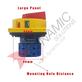 Isolator Switche 25A Off-ON 4 Poles LW26GS 64x64mm