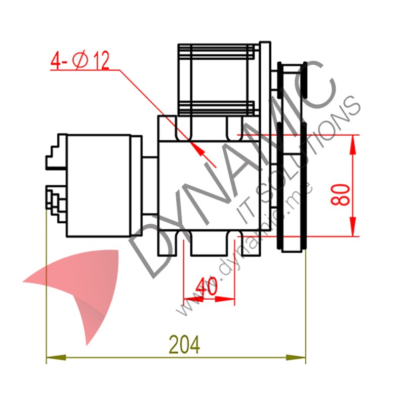 Rotary Axis (4th axis) 80mm for CNC Router