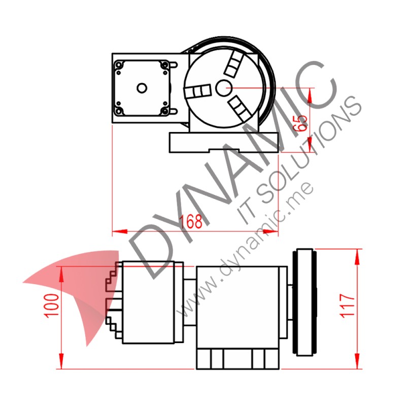 Rotary Axis (4th axis) 80mm for CNC Router