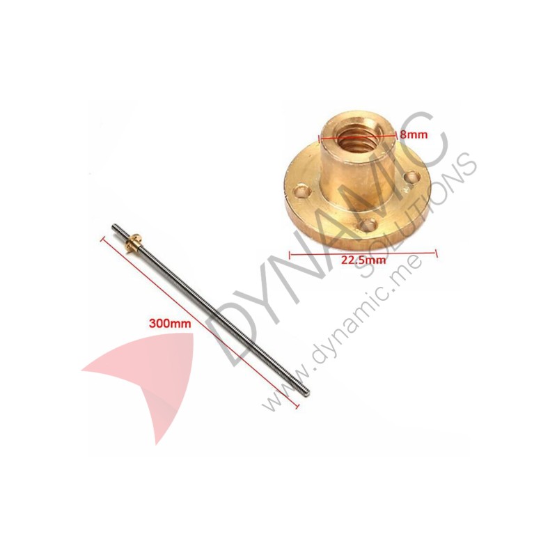 T8 Lead Screw 300mm 