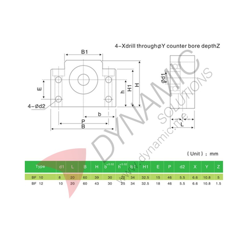 BK12 BF12 Ball Screw End Support Set