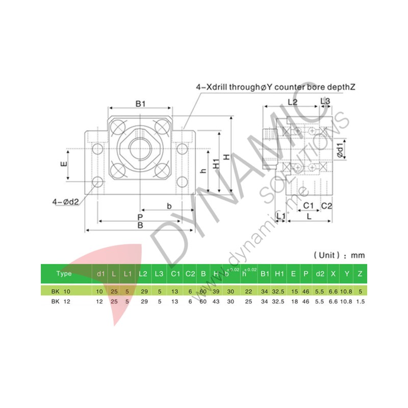 BK12 BF12 Ball Screw End Support Set