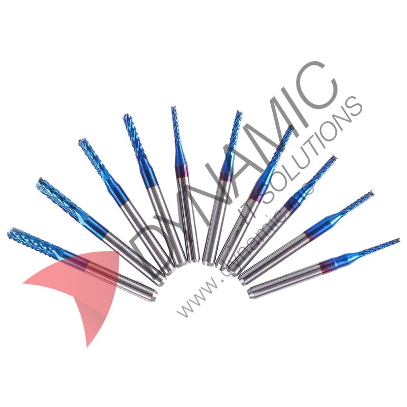 Nano Blue Coat End Mill 1.5-3.175mm (10 Pcs)