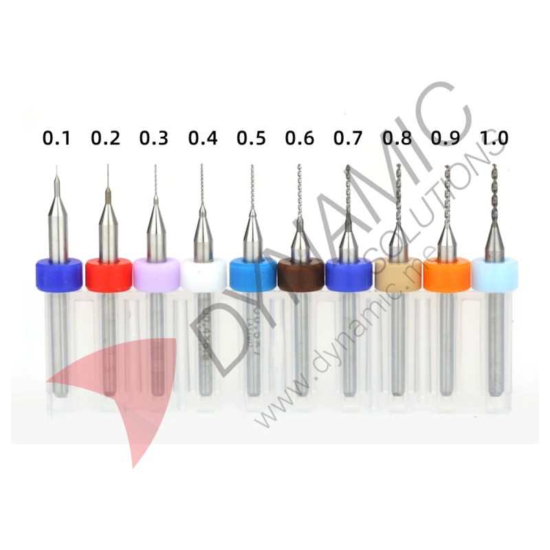 PCB Drill Bits Tungsten Steel Carbide 0.1-1.0mm (10 Pcs)