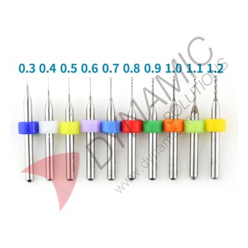 PCB Drill Bits Tungsten Steel Carbide 0.3-1.2mm (10 Pcs)