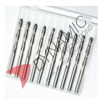 Spiral Ball Nose End Mills 2-Flute 3.175mm (10 Pcs)