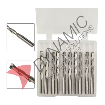 Spiral Flat Nose End Mills 2-Flute 3.175mm (10 Pcs)