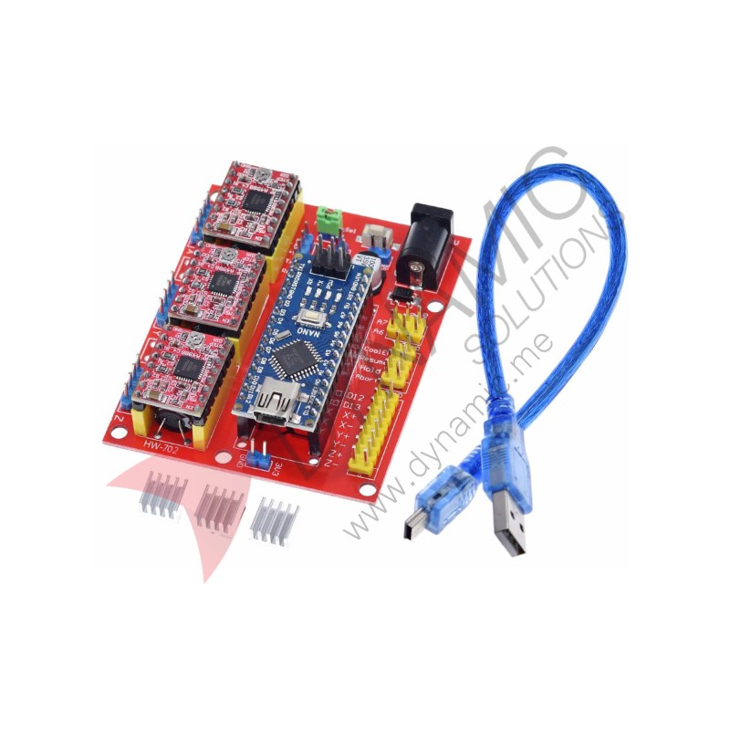 3DV4 CNC Shield V4 & Nano 3.0 & 3pcs A4988 Stepper Drivers 3DV4 CNC Shield V4 & Nano 3.0 & 3pcs A4988 Stepper Drivers