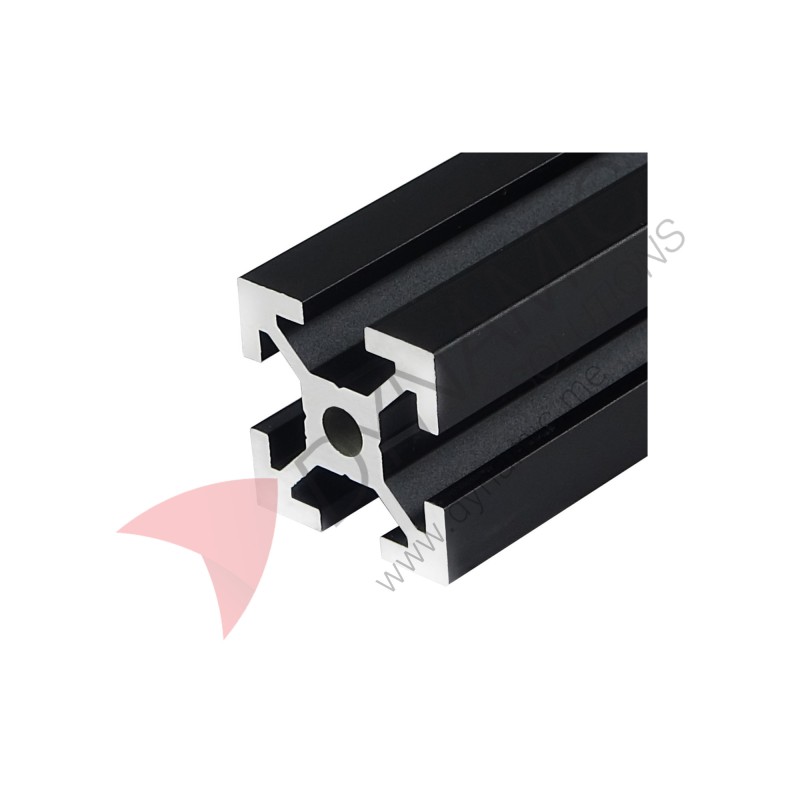 2020 Black T-Slot Aluminum Extrusion (Thickness: 1.8mm) (per meter)