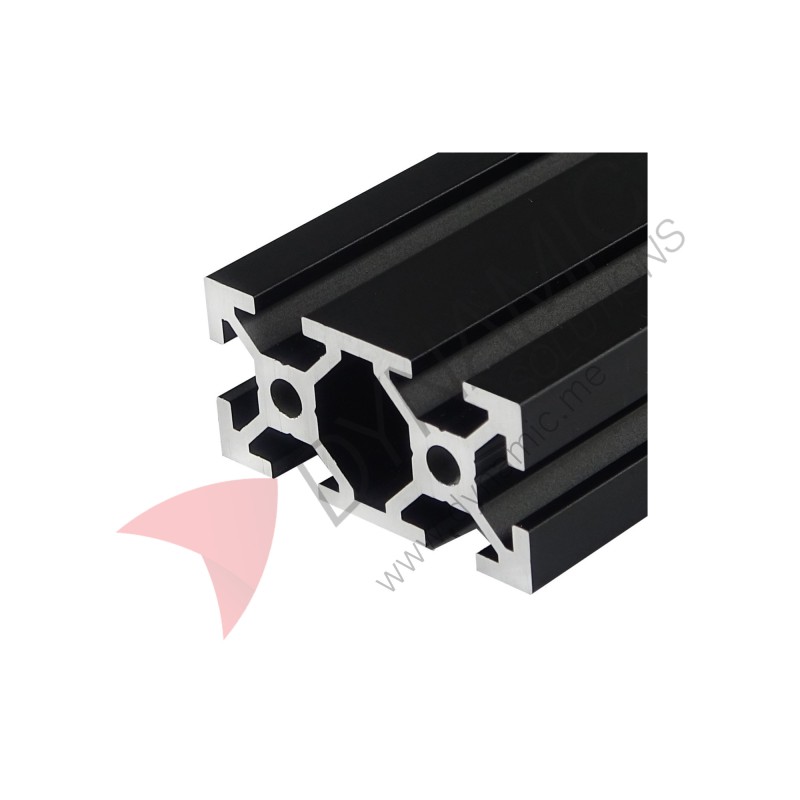 2040 Black T-Slot Aluminum Extrusion (Thickness: 1.8mm) (per meter)