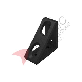 4040 Black Corner Bracket - 4 Holes