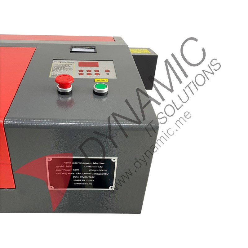 Vyrik 3020 50W Co2 Laser Machine (liftable Bed) - 30x20cm Incl. all Upgrades