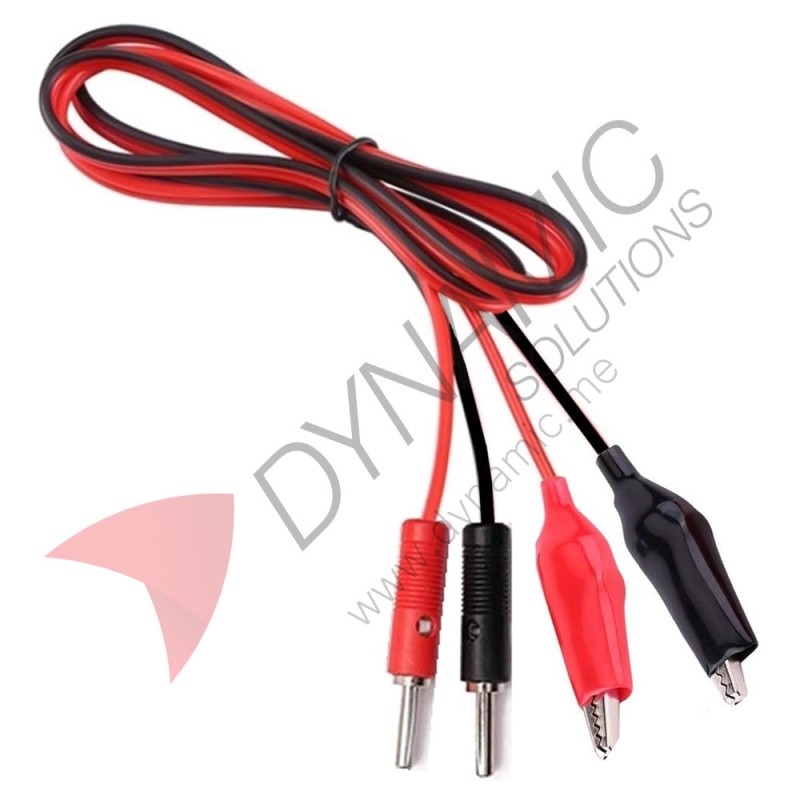 Banana to Alligator Cables (Black and Red) 1m