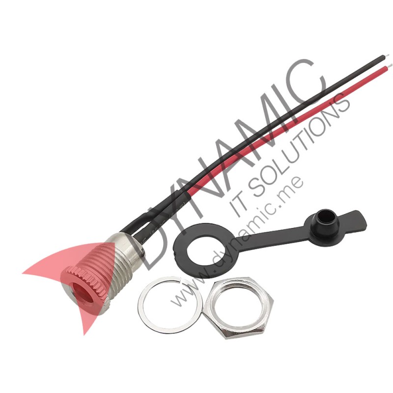Metal DC Jack Socket Female Panel Mount DC-099 with 15cm Cable and Waterproof Cap Metal DC Jack Socket Female Panel Mount DC-099 with 15cm Cable and Waterproof Cap