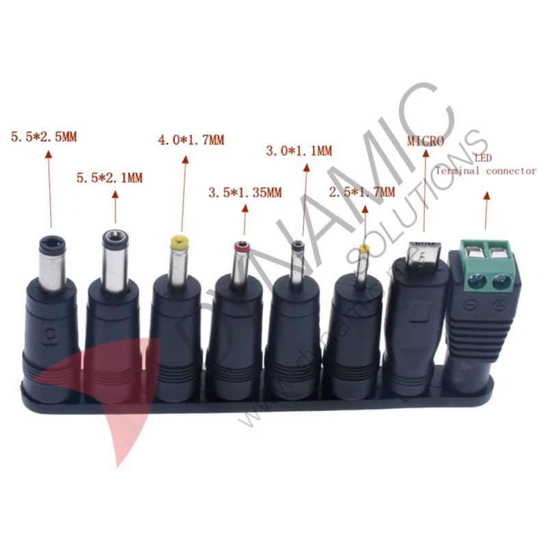 Universal Male Jack Connector For DC Plugs 5.5x2.1mm (8pcs)