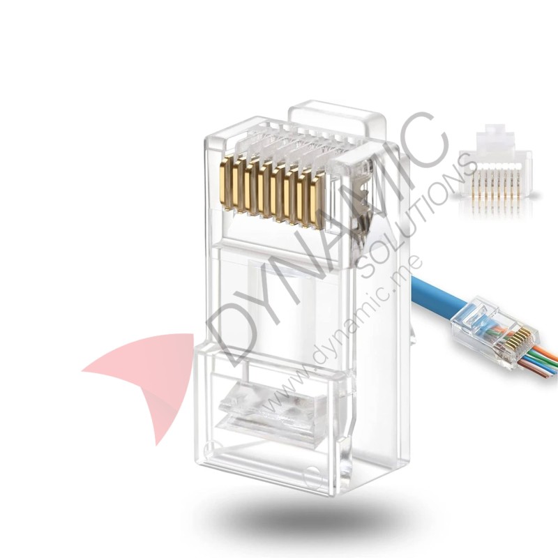 Cat6 RJ45 Connector 8P8C Pass-Through Cat6 RJ45 Connector 8P8C Pass-Through