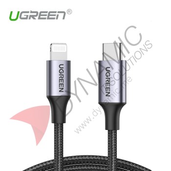 UGreen Apple Cert. Cable USB-C to Lightning Nylon Braided & Aluminum Body 70523 UGreen Apple Cert. Cable USB-C to Lightning Nylon Braided & Aluminum Body 70523