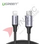UGreen Apple Cert. Cable USB-C to Lightning Nylon Braided & Aluminum Body 70523