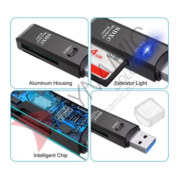 USB 3.0 SD TF Card Reader Adapter Compact All-in-One Design