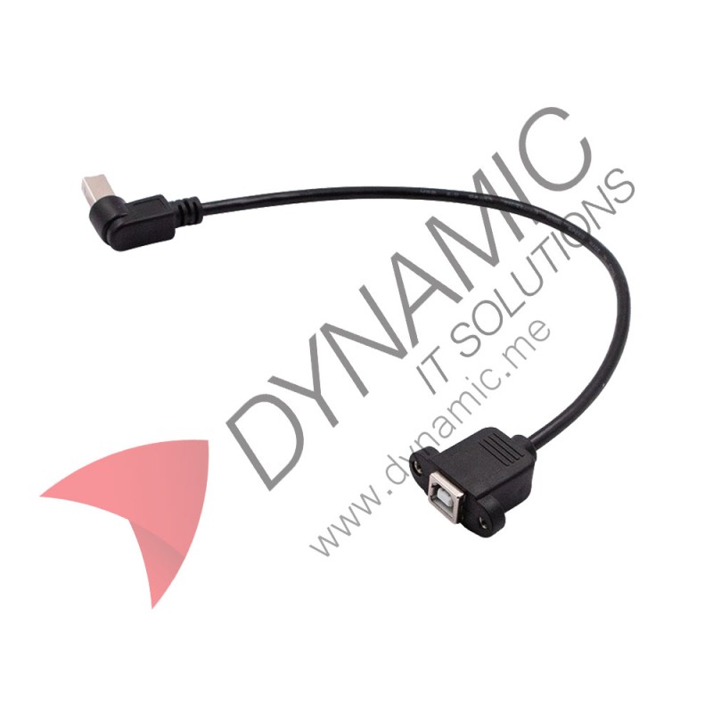 USB Type B Male to USB B Female Right Angle (0.5m)