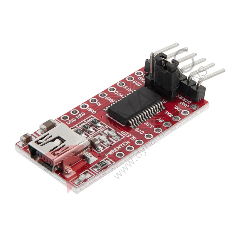 FTDI FT232RL USB to TTL Serial Adapter Module (Mini-USB) – 3.3V/5V FTDI FT232RL USB to TTL Serial Adapter Module (Mini-USB) – 3.3V/5V
