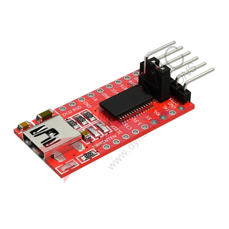 FTDI FT232RL USB to TTL Serial Adapter Module (Mini-USB) – 3.3V/5V FTDI FT232RL USB to TTL Serial Adapter Module (Mini-USB) – 3.3V/5V