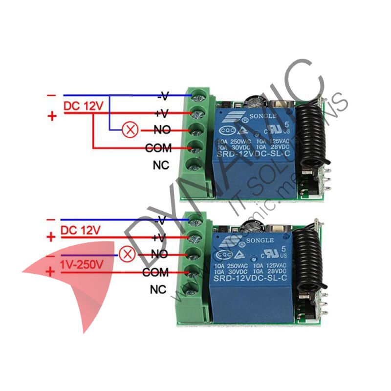 Wireless Control Switch DC 12V 10A With 2 Remote Controls Wireless Control Switch DC 12V 10A With 2 Remote Controls