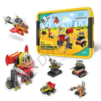 Makerzoid Big Building Blocks - Mechanical Eng. - 400+ Bricks (Age 3+)