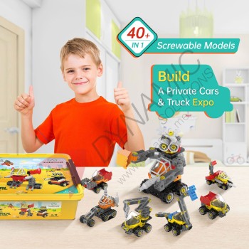 Makerzoid Big Building Blocks - Mechanical Eng. - 400+ Bricks (Age 3+)