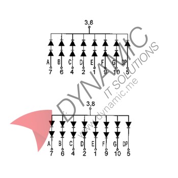 7 Segment 1 Digit 0.56" Red LED Common Cathode (5161AS)
