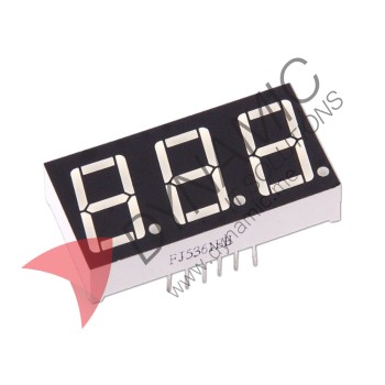 7 Segment 3 Digits 0.36" Red LED Common Anode (3361BS)