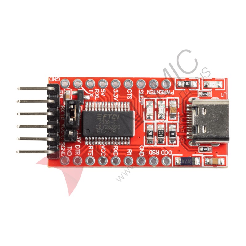FTDI FT232RL USB-C to TTL Serial Adapter Module (Type-C) – 3.3V/5V FTDI FT232RL USB-C to TTL Serial Adapter Module (Type-C) – 3.3V/5V