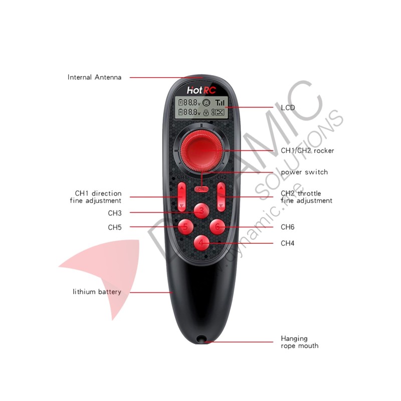 HotRC DS600 2.4GHz 6CH Controller and Receiver Set