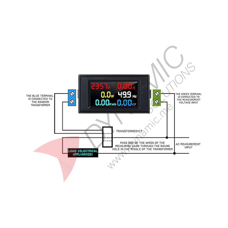 Digital Voltmeter Ammeter Power Energy Meter AC  80-300V 0-100A - D69-2049