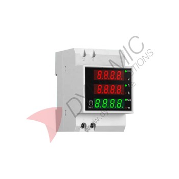 D52-2047 DIN-Rail Digital Power Meter 80–300V 0–100A with Power Factor Display