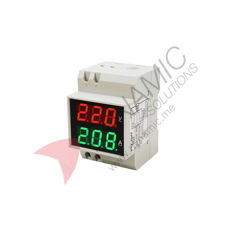 D52-2042  DIN-Rail Digital Meter (AC 80–300V, 100A)