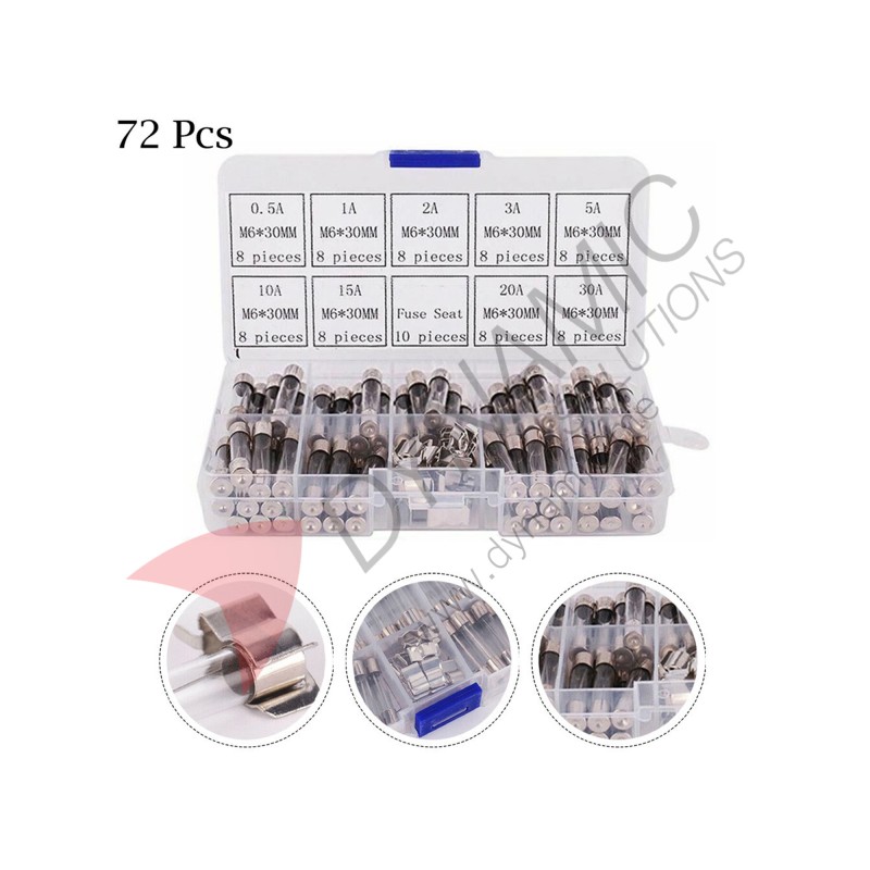 Glass Fuse Kit 6x30mm 72Pcs Glass Fuse Kit 6x30mm 72Pcs