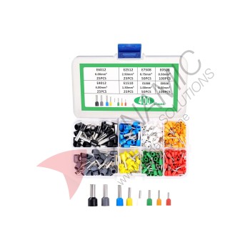 Insulated Tubular Crimp Connector Kit (400pcs, 8 Sizes)