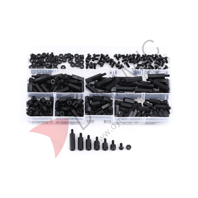 M3 Nylon Spacer Assortment Kit 250Pcs with Screws and Nuts