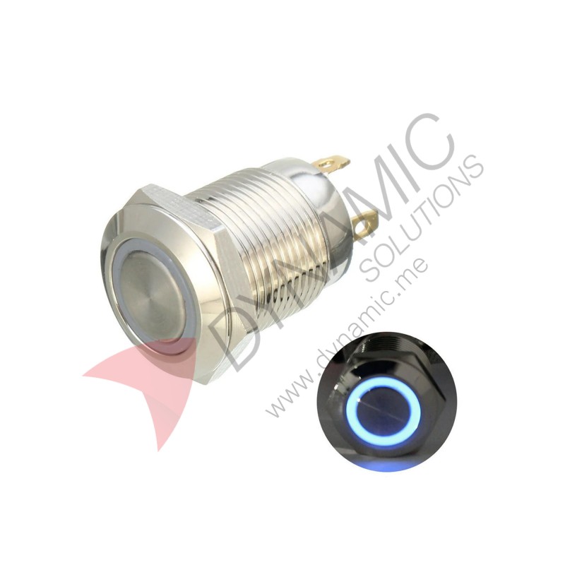 Metal Push Button Switch – Momentary 12V 12mm 4-Pin 