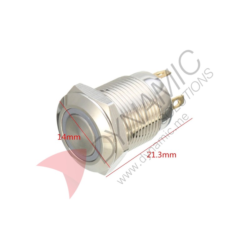 Metal Push Button Switch – Momentary 12V 12mm 4-Pin 