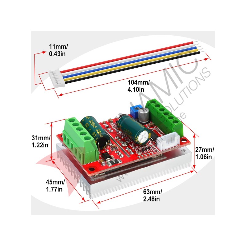 Brushless Motor Controller 3 Phase DC 6-60V 400W