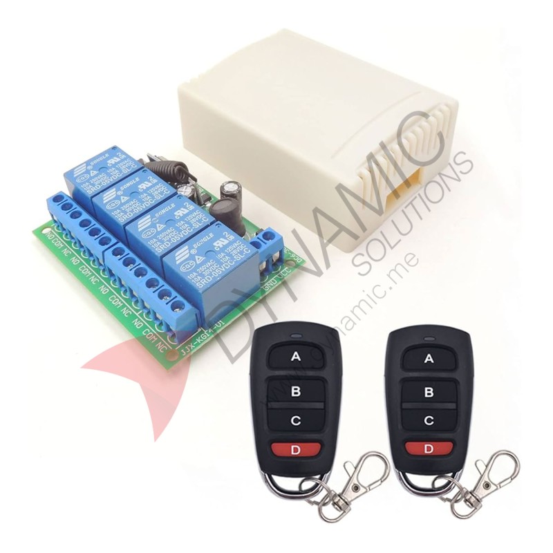 Wireless Control Switch/Relay AC 220V 10A with 2 Remote KR2204-4