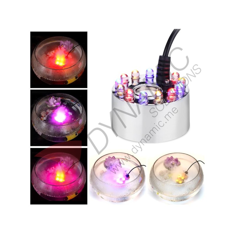 Ultrasonic Humidifier Mist Maker – 45mm with 12 LED Lights, 24V